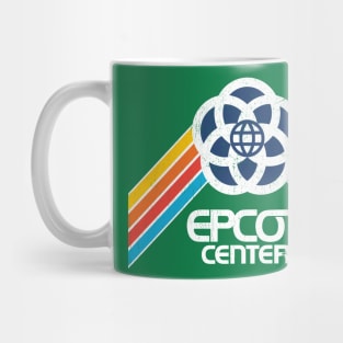 Retro EPCOT inspired distressed logo by Kelly Design Company Mug